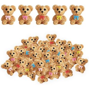Mini Teddyberen: 50 Stuks Hars Mini Beren in 5 Kleuren voor Feeëntuin en Poppenhuis Decoratie