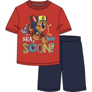 Paw Patrol pyjama - rood - blauw - maat 128 / 8 jaar