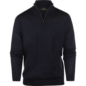 Steppin' Out Half Zip Trui Merinowol Navy - Maat S - Heren - Schipperstrui