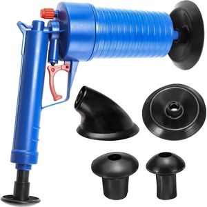 Rioolontstopper - Rioolreinigingsset - WC Ontstopper - Met 4 Rubberen Adapters - Gootsteenontstopper - Toilet Ontstopper - Afvoer Ontstopper