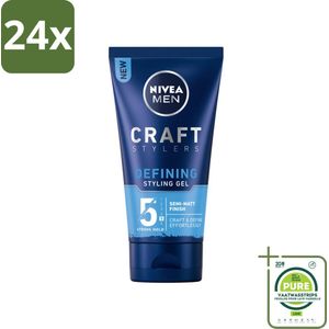 NIVEA MEN - Styling Gel - Matte Finish - 150 ml - Voordeelverpakking - 24 stuks - Haarkleur - Haartypen