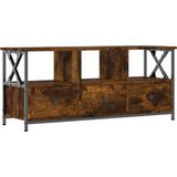 vidaXL - Tv-meubel - 102x33x45 - cm - bewerkt - hout - en - ijzer - gerookt - eikenkleur