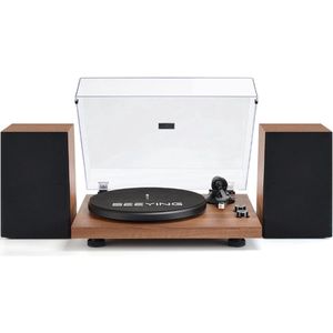 Thuys – Bluetooth Vinyl Draaitafel HiFi Systeem – 36W Stereo met USB-opname – Verstelbaar Contragewicht & Auto-Stop