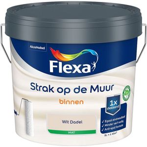 Flexa - Strak op de Muur Binnen Muurverf Mat - Wit Dadel - Mengverf - 5 Liter