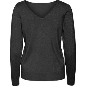 Vero Moda Trui Vmhappyglitter Ls 2way Pullover Boo 10317960 Black/w.dtm Lurex Dames Maat - S