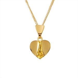 AuBor ®. Hanger. Goud. Het gouden hart met gouden rivier.