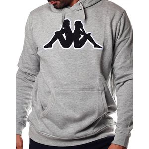 Kappa logo tairiti hooded sweater grey md mel zwart 303GCJ0902, maat XL