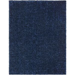 SURYA Vloerkleed - Woonkamer, Slaapkamer - Zacht Hoogpolig Shaggy Tapijt CLAIRE - DonkerBlauw - 160x213 cm