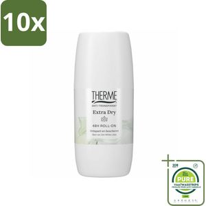 10 x Therme - Extra Dry Zen White Lotus Roller - Anti-transpirant - Beschermend - 60ml - Grootverpakking - Anti-transpirant - Deodorant - Overmatig Zweten - Zweetgeur - Roll-on