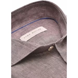 John Miller - Overhemd Bruin John Miller Lange Mouw Overhemd Bruin 5141330