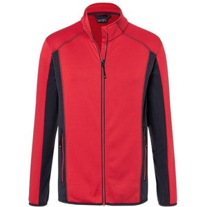 James and Nicholson Herenstructuur Fleece Jasje (Rood/koolstof)
