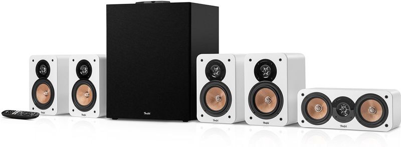 Teufel - ULTIMA 20 CONCEPT - Surround Power Edition 5.1 Systeem - Wit - Home Cinema Set met Subwoofer en Geïntegreerde AV-Ontvanger