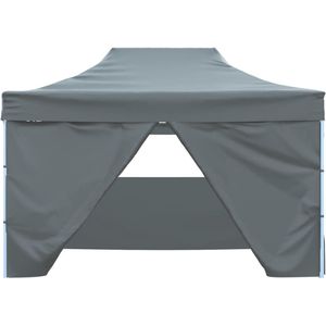 vidaXL Partytent met 4 zijwanden inklapbaar 3x4 m staal antraciet - Partytent - Partytenten - Feesttent - Feesttenten