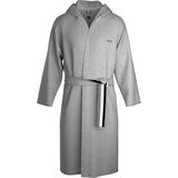 BOSS Iconic French Terry Robe - heren badjas (middeldik) - middengrijs - Maat: XL