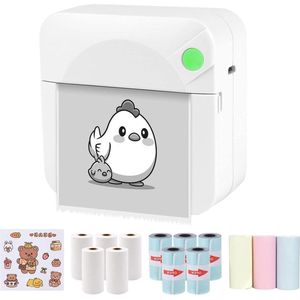 Draagbare thermische printer - draadloze Bluetooth Pocket labelprinter - inktloze stickerprinter compatibel met iOS en Android - studienotities memo's foto's