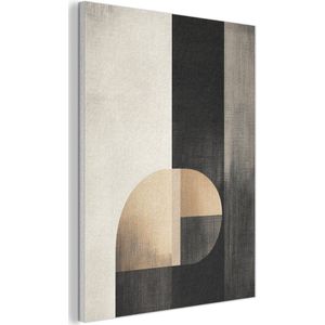 Akoestisch wandpaneel 60x80 cm - Vilt schilderij Vormen - Modern - Zwart - Akoestische panelen - Geluidsdempende wanddecoratie - Geluidsisolatie woonkamer - Muurdecoratie geluidspanelen