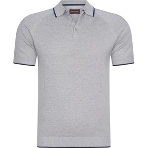 Cappuccino Italia - Heren Polo SS Tipped Tricot Polo - Grijs - Maat L