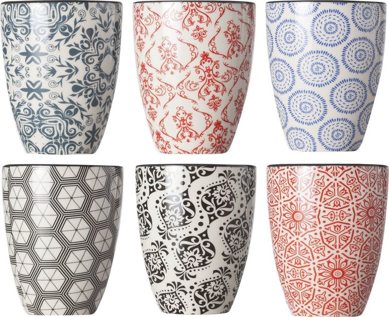 Set van 12x stuks kopjes/bekers Delirio 20 cl - Gekleurde koffie/thee mokken zonder oor