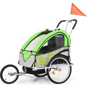 vidaXL-Fietstrailer-en-kinderwagen-2-in-1-groen-en-grijs