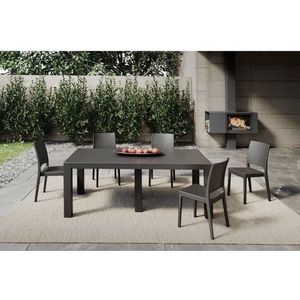 Modulaire rechthoekige tuin Tabel 8 Vulcano -gasten - L200 x D100 x H72 cm - Areta