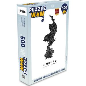 Puzzel Limburg - Nederland - Plattegrond - Legpuzzel - Puzzel 500 stukjes - Stadskaart