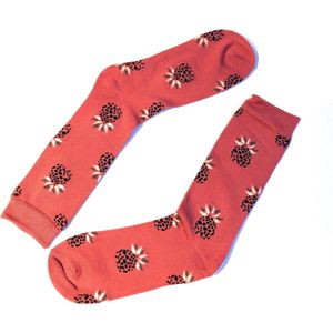 Hipperboo® 3 Paar Bamboe Sokken | Maat 41-46 | Heren sokken | Rood | Bamboe Kousen | Ananas Sokken
