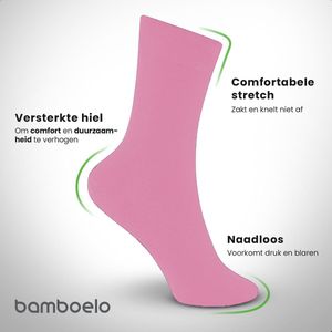 1 paar Bamboe Sokken - Bamboelo - Maat 39-42 - Roze - Naadloze Sokken