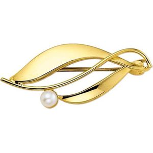 The Jewelry Collection Broche Parel - Goud