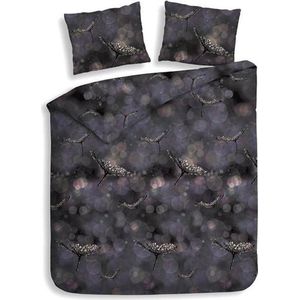 Heckett & Lane Betina - Flanel - Dekbedovertrek - Lits-jumeaux XL - 260x200/220 cm + 2 kussenslopen 60x70 cm - Night Spring Purple