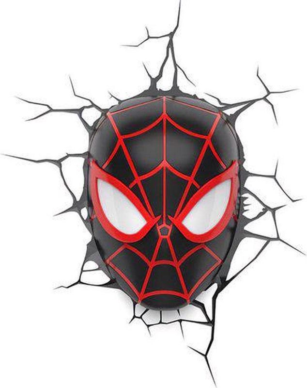 Spider-Man - Miles Morales - LED Lamp - 3D - Draadloos - Inclusief Stickers