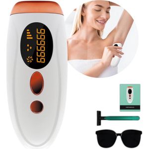 IPL Laser Ontharingsapparaat - Incl. beschermingsbril & Scheermes - 5 Standen - Wit