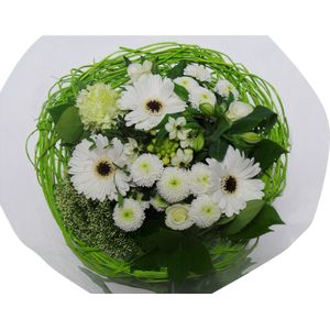 Boeket Sisal Large Wit ↨ 35cm - bloemen - boeket - boeketje - bloem - droogbloemen - bloempot - cadeautje