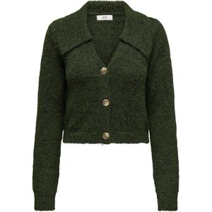 Jacqueline de Yong Vest Jdyzoey Life L/s Collar Cardigan Kn 15330585 Winter Moss/melange Dames Maat - S