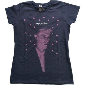 David Bowie - Dots Dames T-shirt - XS - Blauw
