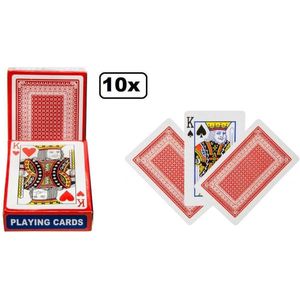 10x Speelkaarten set rood/blauw - klaverjassen bridge hartenjagen spel kaarten