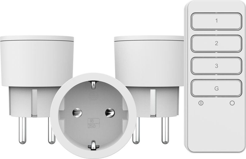 KlikAanKlikUit - APC3-2300RN - Startset - Wit - 3 Schakelaars met Afstandsbediening