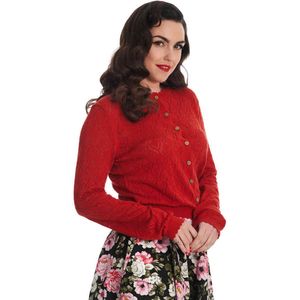 Banned - Hearts Charm Cardigan - S - Rood