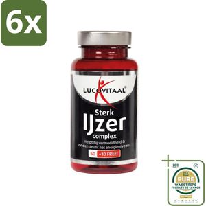Lucovitaal - Mineralen - Sterk IJzer Complex - 60 Tabletten - Voordeelverpakking - 6 stuks - Energieboost - Weerstand verhogen