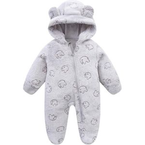 Fleece babypyjama voor 0-12 maanden met capuchon