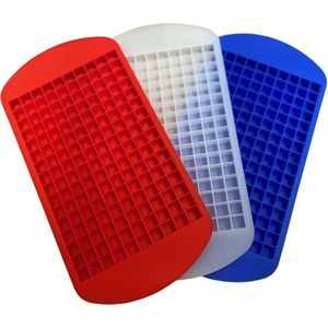Winkrs - 3 x Mini Ijsblokjes Mold - Ijsblokjesvorm 1cm x 1cm - Ijsblokjesvorm Siliconen - 3 x 160 Ijsblokjes - Keuken accessoires - Rood Wit Blauw