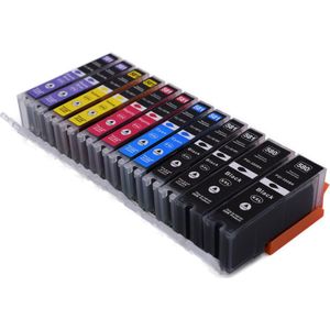 KATRIZ® Huismerk Inkt PGI-580XXL + CLI-581XXL (Zwart, Cyaan, Magenta, Geel, Foto Zwart, Foto Blauw) – Set van 12 – Geschikt voor Canon PIXMA TS8250 / TS8150 / TS9150 – Extra Hoge Capaciteit – Compatible Alternatief