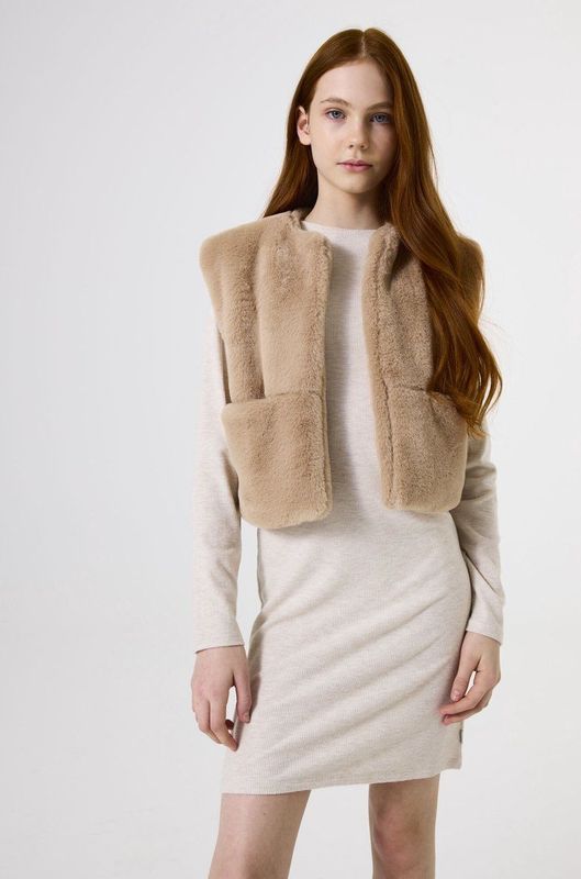 GARCIA Meisjes Effen Jack Bruin Sleeveless