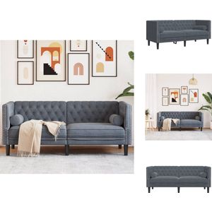 vidaXL Chesterfield Bank - Chesterfield Banken - Loveseat - Zitbank - Tweezitsbank Chesterfield-stijl en bolsters fluweel donkergrijs