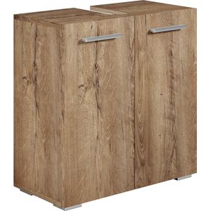 Badplaats Wastafel Onderkast Jupiter 60 x 30 x 60 cm - Bruin Eiken - Badkamerkast – Staand Wastafelmeubel