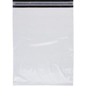 50 stuks Verzendzakken 34 x 44 cm 50 micron sterke zakken voor webshop kleiding witte zakken plakstrip