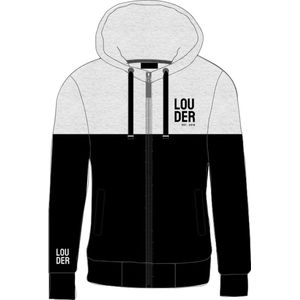 LOUDER® - Vest - Hoodie - Grijs - Zwart - Heren - Rits - Capuchon - Maat XXXL - 3XL