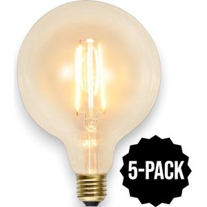 5-Pack | G125 Globelamp - E27 - 2.3W - Super Warm Wit <2200K - Filament - Helder