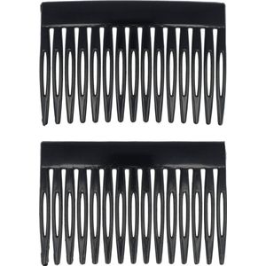 Haarsoires Haarspeld Sierkam Opsteekkammen - Basic grove tand 7cm - Zwart - Set van 2 - Haarsteekkam voor Opgestoken Kapsels - Styling Tool - Haarversierkam - Haar Versiering