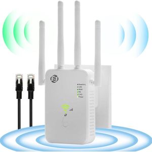 Equivera Wifi Versterker Stopcontact - 1200 Mbps - 360° Dekking