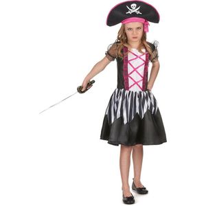 LUCIDA - Piraten kostuum met roze kleuren voor meisjes - M 122/128 (7-9 jaar)